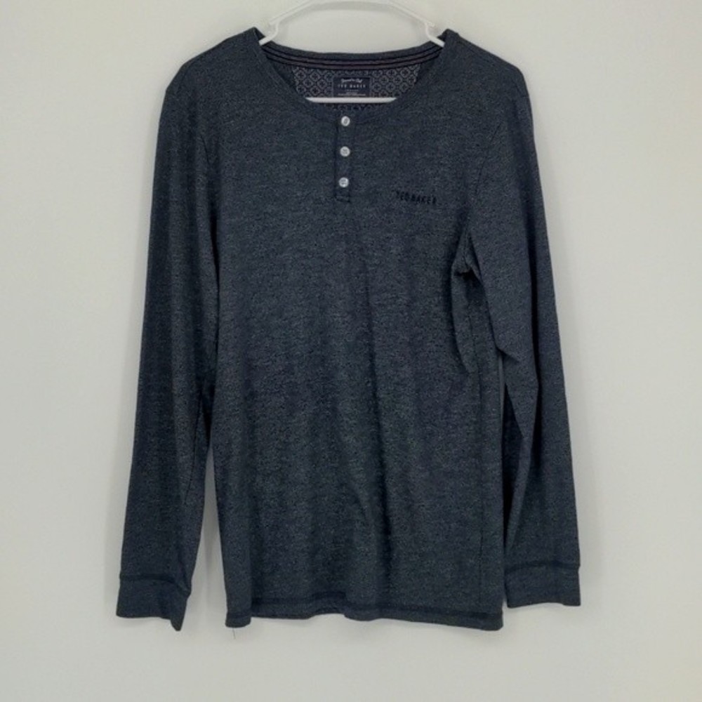 Ted Baker London Dressed‎ To Chill Long Sleeve Navy Blue Shirt Men's Size Small